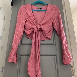 NASTY GAL plunging crop top